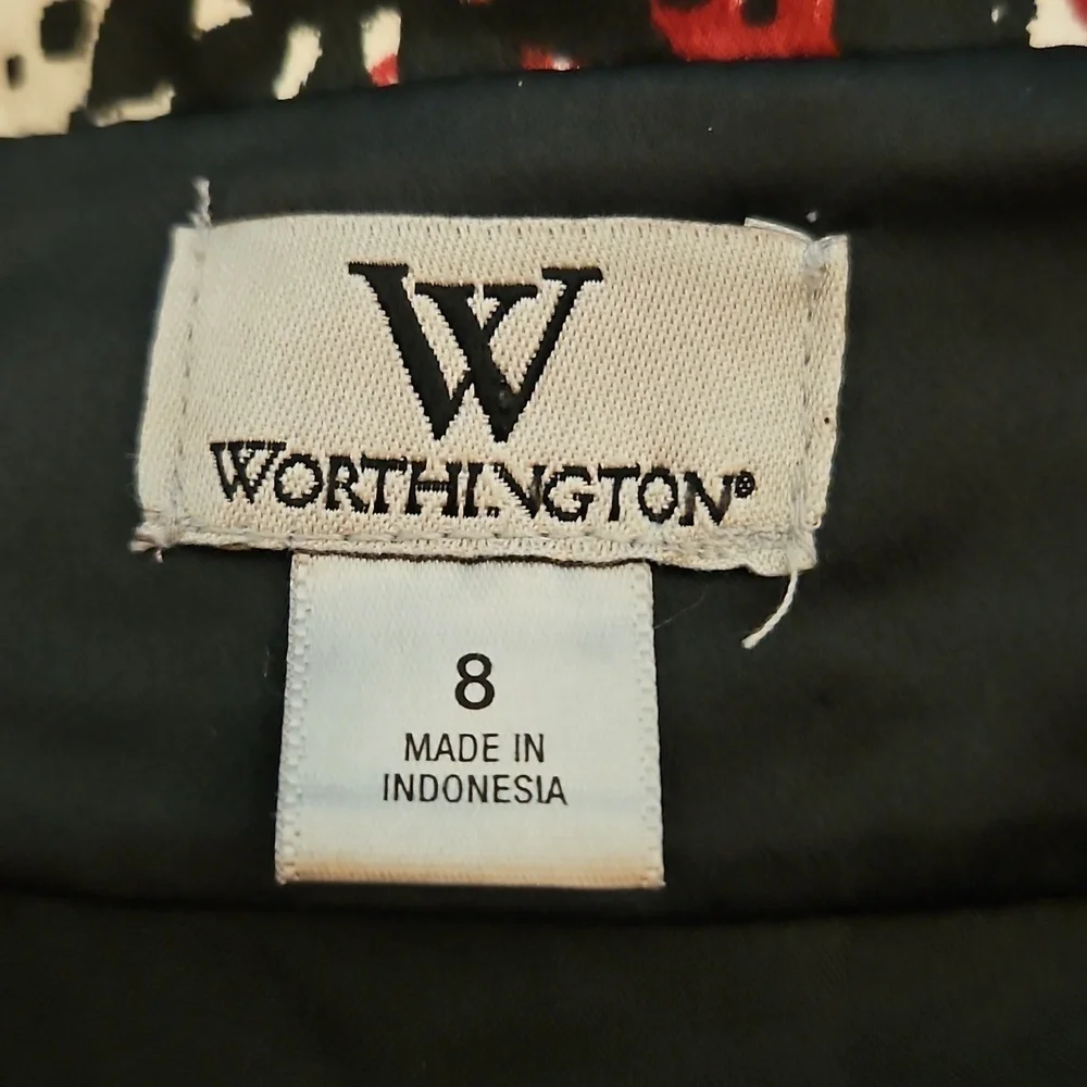 Vtg WORTHINGTON 1990s Floral Pleated Satin A-line Above the Knee Skirt